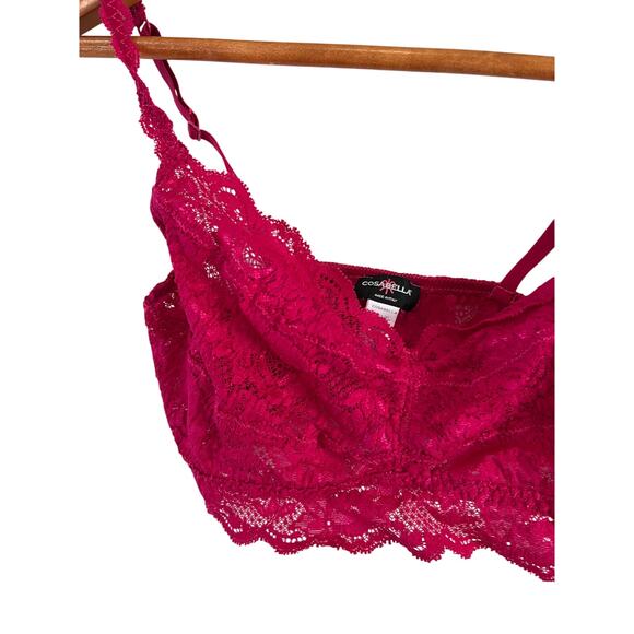 Cosabella Hot Pink Lace Bralette M - Picture 2 of 4